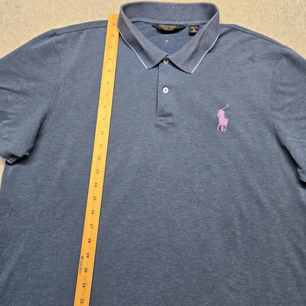 Polo Golf Ralph Lauren Polo Shirt Mens XL Blue Pro Fit Big Pony Casual Peru - Picture 11 of 16